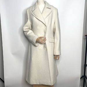 Pendleton Cream Wool Double Breasted OverCoat 14